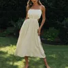 Vooridol elegante bownot backless zomerjurk vrouwen mouwloze maxi boho strand jurk dame losse lange vestido feminino 210415