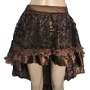 Saias S-6XL Steampunk Gothic Swallow Tail Skirt Mulheres Mini Lace Ruffle Traje Alta Baixa Baixa Baixa Victorian Dance Outfit para meninas mais tamanho