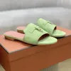 Luxury designer women lady summer slipper shoes suede leather casual style street slippers drop shippment LO2980