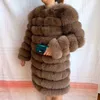 hiver chaud femmes manteau fourrure naturelle vraie veste à manches longues détachable 4IN1 long 211018