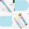 Metal Ballpoint Pens Rose Shape Student Write Gel Pen Writing Stationery Office School Ballpen School Business Gift Ball-pen BH5523 WLY