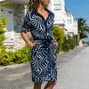 Robe d'été rayée trapèze imprimée, style Boho, robes de plage, manches longues, chemise de bureau, Mini tenue de soirée