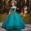 2021 Yaz Genç Gelinlik Elbise Çocuk Kız Çocuklar için Elbiseler Çocuk Retro Dantel Prenses Elbise Kız Parti ve Gelinlik Q0716