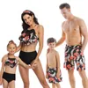 Sexig Leopard Bikini Beach Shorts Familj Swimwear Mamma mig Kläder Mamma Mor och Dotter Matchande Par Baddräkt 210417
