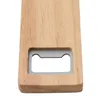 Wood Beer Bottle Opener Stainless Steel with Square Wooden Handle Openers Bar Kitchen Accessories Party Gift In Stock Xu