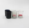 Venta al por mayor, negro, blanco, rojo, mate, velas de vidrio transparente, portavelas, taza vacía, contenedor de vela DIY, 5x6 cm, 7,4x8 cm, SN4737