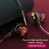 NEW 3.5MM Jack Earphones Headphones Dual Moving Coil Iron Stereo Bass Wired Earbuds With Microphone