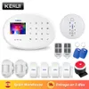 Kerui WiFi GSM Sistema de Alarme de Segurança Home Inteligente com 2.4 polegadas TFT Touch Touch Control APP Sensor Sem Fio Sensor Detector de Fumo do Assaltante