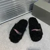 Fashion Designer Winter Warm Wool Letter Slippers Top Quality Soft Ful Fluffy Furry Platform Shoes Indoor Home Men Women Comfortable Slides Sandals Scuffs