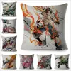 Kudde / dekorativ kudde Kinesisk bläck En bit Luffy Ace Pillowcase Kuddehölje för soffa Hembil 45x45cm Dekor Linen Japan Anime Cartoon