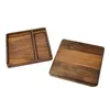 Square Natural Wooden Rolling Tray Household Smoking Accessories With Groove Portable Tobacco Roll Trays Cigarette Diameter 190MM