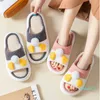 Primavera Mulheres Chinelos de Cânhamo Cute Dos Desenhos Animados Duck Quarto Casais de Algodão Sapatos Respirável Caseiro Não-Slip Senhoras Funny Slides 210720