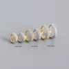 100% 925 Sterling Silver Hoop Earrings For Women Three Layer CZ Zircon Round Circle Earring Wedding Party Gifts 6/8/10MM