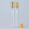 10ml Mini Szklane butelki Perfume Próbki Butelki Sprayowe Refillable Atomizer Atomizer Glass Fiolki z czarnym złotym