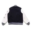 Vintage Baseball Kurtki Mężczyźni Furry Letter Haft Patch Garnity Kurtka Gruba College Style Casual Chaquequeas Luźny Para Płaszcz X0710