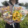 Niedlicher Blumenstrauß Teddybär Stofftier Plüschtier Cartoon Geschenkbox Kreative Geburtstags-Abschluss-Weihnachtsgeschenke H08243137172