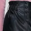 Aelegantmis Button Up Elegant High Waist Pu Mini Skirt Women Streetwear Harajuku Female Faux Leather Soft Quality Chic 210607