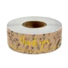 7.5 * 2,5cm 120pcs Tack Kraft Paper Stickers Etiketter med guldfolie Hommade Baking Självtätning Presentförpackning Klistermärke