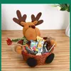 Storage Bottles & Jars Christmas Bamboo Weave Candy Basket Decoration Santa Claus Elk Snowman Gift 18x18cm/22x22cm