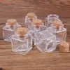 Bouteilles carrées transparentes en verre de 50ml, avec bouchon en liège, pour mariage, artisanat, cadeaux, pots à épices, bouteilles de stockage, produits