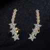 Bling Aaa zircone usine Promotion grimpeur 925 en argent Sterling longue oreille manchette boucles d'oreilles pour femmes dames bijoux cadeau