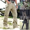 男性ストレッチ貨物パンツマルチポケットカモフラージュ軍事戦術的な汗屋外ハイキングS-3XL 210715