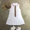 Novas crianças vestido de meninas 2021 bebê menina vestidos de algodão crianças meninas bonitos meninas sem mangas zíper branco roupas 2087 z2