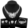 Necklace Earrings Set & Yulaili Very Big Heart Mom XX I Love You Bridal Women Party Luxury Silver Color Mother's Gift Z0050