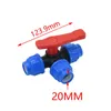 Attrezzature per l'irrigazione 20/25/32/40/50 / 63mm Tubo in PVC PE Rubinetto a T Separatore acqua 1/2 3/4 1 "1.25" 1.5 "2" Valvola a sfera per tubo Connettore a forma di T 1pc