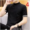 Mäns Kortärmad T-shirt Silk Trend Ice Half Korean Slim 210420