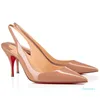 Kvinnor Skor Luxury Designer Brand Slingback Pumpar Sofistikerade Minimalistiska Högklackade Toes Läder Röd Bottom Clare Sling 80mm