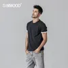 summer t shirt men contrast bindings t-shirt casual o-neck top tees high quality brand clothing tshirt 190354 210714