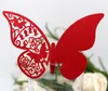 蝶の装飾レーザーカットプレースカード結婚式の装飾rh1002のためのバタフライの紙カット名のカード