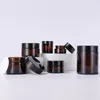 Wholesale Amber Empty Glass Jar With Black Lid Makeup Bottle Cosmetic Packaging Hand Cream Containers Facial mask Jars