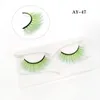 3d falska färgade ögonfransar naturliga faux mink fluffy style eye lash förlängning makeup cosplay färgstarka ögonfransar j073