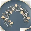 Hair Clips & Barrettes Jewelry Luxury Fashion Wedding Headband Pearl Crystal Flower Bride Headdress Ornament Elegant Drop Delivery 2021 Yemv