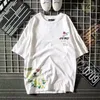 ヒップホップTシャツストリートウェアコットンハラジュクプラスティーカジュアルカジュアル日本語面白いルーズサマーハイストリートトップ230A