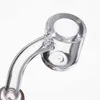 Quartz Banger Paznokci 4mm Grube Płaskie Top 10mm 14mm 19mm Mężczyzna / Kobieta Domy Polished Staw 90 Stopni Szkło DAP174