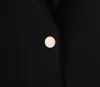 単一の胸の黒いブレザージャケットの女性のスリットビジネスオフィスレディースブレザーコート秋冬のストリートスタイルコート210415