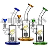 Glass Bubblers Pipe TORO Bong Matrix Perc Bongs Dab Rig 5mm Thick Oil Rigs Smoking Pipes with 14mm Bowl and Quartz Banger hookahs