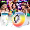 RGBW Smart LED Light E27 Altoparlante Bluetooth senza fili 12W Lampadina RGB Lampada 110V 220V Lettore musicale Audio con altoparlanti remoti per PC Iphone