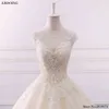 Noble Ball Gowns Plus Size Dress Chapel Train Bride Wedding Scoop Neckline Short Sleeves Ves tidos De Novia With Beaded