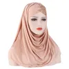 Tek Parça Müslüman Kadınlar Bayanlar Hazır Üzerine Çekin Anında Şal Başörtüsü Eşarp İslam Başörtüsü Pullu Çapraz Namaz Kapşonlu Wrap Cap