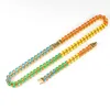 Kettingen Kleurrijk Emaille Curb Cubaanse Schakelketting Regenboog Armbanden Voor Mannen Vrouwen Goud Choker Legering Mode Rapper Sieraden Geschenken