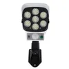 Caméra de sécurité factice solaire 77 LED comme moniteur de lumière capteur applique murale jardin extérieur