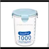 Organización de limpieza Home Gardensealed Caja de almacenamiento Transparente Recipiente Cocina Preservación Hogar Grain Contenedor Jar Botellas Jarra