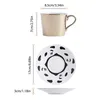 Mugs 250ML Ceramics Leopard Anamorphic Cup Mirror Reflection Tiger Zebra Mug Coffee Tea Set With CoasterMugs236m