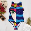 Kobiety Stroje kąpielowe Pop Art Swimsuit Kobiet Monokini Pływanie Garnitury Kąpiel Swimsu Usuwki do plaży 210621