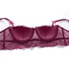 Lingerie di alta qualità Set intimo donna pizzo trasparente reggiseno sexy e mutandine push up set mezza tazza per donna 2019 Nuovo X0526