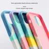 Gradiente Rainbow WaterColor Liquid Silicone Case di protezione protettiva Coperchio del telefono per iPhone 13 12 Mini 11 Pro Max XR 7694362